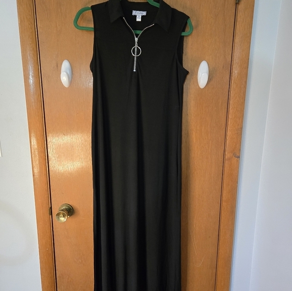 Elegant Black Sleeveless Maxi Dress Size M/p. - Picture 1 of 3